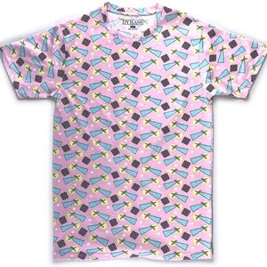 DYJ - Mens Big Size Graphic 80s Retro Shirt